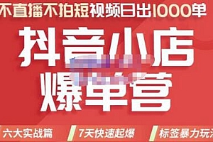 推易电商·2022年抖音小店爆单营【更新10月】，7天快速起爆，标签暴力玩法，日出1000单