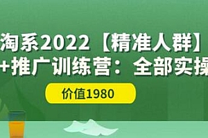 淘系2022【精准人群】运营+推广训练营：全部实操演示（价值1980）